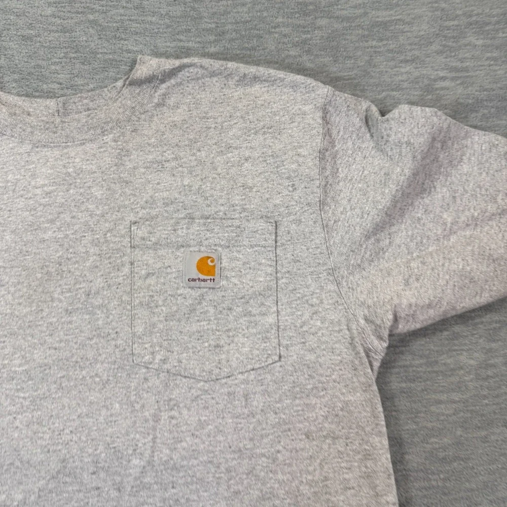 Carhartt Shirt Mens M Gray Loose Fit Pocket Short Sleeve Cotton Heavyweight Work